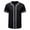 Black, variant on Leesechin Men's Baseball Jersey Sports Softball Shirt Short Sleeve Club Casual Wear Fashion Button V-Neck Wide Stripe Black 2XL