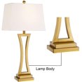 thumbnail image 3 of Maxax 30'' Metal Table Lamps Set of 2, Gold Nightstand Lamps with White Rectangular Shade for Living Room Bedroom, 3-Way Dimmable Bedside Desk Lamp for Living Room Office Entryway, 3 of 6