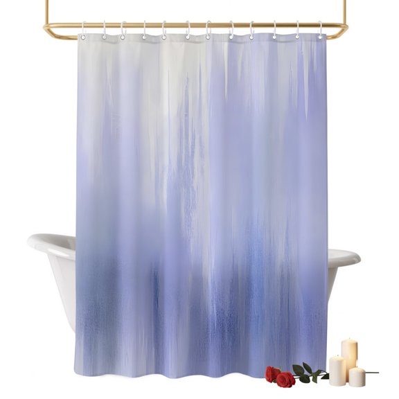 Purple White Gradient Bathroom Shower Curtains with Hooks, Abstract Modern Art Waterproof Fabric Washable Shower Curtain for Home Hotel Bathtub Decor 72x72 Inch