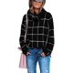 thumbnail image 5 of Suéteres de otoño 2022 para mujer, suéter de punto de cuello alto, jersey de manga larga a cuadros con abertura lateral, prendas de vestir a cuadros, Tops holgados Adepaton WMZY-700-5, 5 of 9