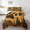 thumbnail image 2 of Erosebridal Jungle Bear Comforter Sets, Countryside Farmhouse Lodge Cabin Comforters & Duvets, Pine Tree Decor Microfiber 2-Piece, 2 of 8