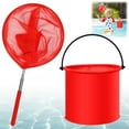 thumbnail image 1 of Swimming Pool Net, Stainless Steel Fishing Net, Telescopic Design, Small Replacement Net, for Standard Pool Cleaning, Easy Deployment, Durable Material, for Residential Pools, Pool, Ihhxbz | Red, 1 of 8