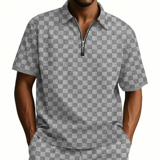 pstuiky Camisas casuales de manga corta para hombre, Camisa informal de manga corta con botones sueltos y elástica para hombre, estilo veraniego camisas casuales para hombre m