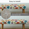 thumbnail image 5 of FKELYI Colorful Flower Print Dining Bench Cover Stretchy Fabric Bench Slipcovers for Living Room Bedroom Washable Dustproof Furniture Protector for Hotel, 5 of 7