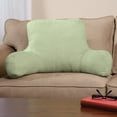 thumbnail image 2 of Miles Kimball Backrest Pillow with Firm Support Arms, 20” x 31” x 14” – Faux Suede Polyester Sage Green Fabric with Dense Foam Interior for Proper Back Support, Size Fits Adults or Children, 2 of 3