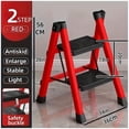 thumbnail image 5 of Folding 4/3 Step Ladder, Heavy Duty Steel Step Stool with Anti-Slip Wide Pedals & Handrail, 330Lbs Load, Portable Multi-Purpose Ladder for Kitchen, 5 of 15