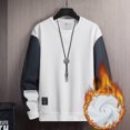thumbnail image 2 of Ketyyh-chn99 Chandail en Molleton à Manches Longues à Col Rond pour Hommes, Chandail de Sport, Chandail pour Hommes de Printemps et d'Automne à Col Rond, Coupe Ample, Tenue Décontractée, Tendance Mode, Chandail en Peluche pour Jeunes, Chandail en Molleton, Chandail, Blanc, 5TG, 2 of 3
