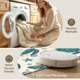 thumbnail image 5 of ODIKA 8'x10' Washable Area Rug Non-Shedding, Easy Care, Ocean Beachy Entry Themed Teal Bathroom Long Nautical Turtle Refined Structured for King Size Bedroom Under Bed, Master Suite, 5 of 7