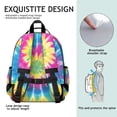 thumbnail image 5 of Colorful Rainbow Tie Dye Spiral Pattern Backpack for School,Cute School Bag,Schoolbag with Adjustable Shoulder Straps & Padded Back,15.25"x11.5"x5.25", 5 of 5