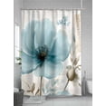 thumbnail image 5 of Watercolor Blue Flowers Shower Curtain, Vintage Background Pastoral Style Waterproof Shower Curtain Set with 12 Hooks Lightweight Washable Fabric Shower Curtains for Bathroom 72x84 Inches, 5 of 6