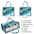 thumbnail image 2 of Large Capacity Tote Bag,Blue and Gold Marble Shimmer Streaks Pattern Handbag Fashion Luxury Tote Bag,15.7"x13"x 5.1" Inches,Laptop Compatible, 2 of 6