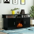 thumbnail image 4 of Gymax 63'' Fireplace TV Stand W/18'' 1500W Electric Fireplace up to 70'' Black, 4 of 10