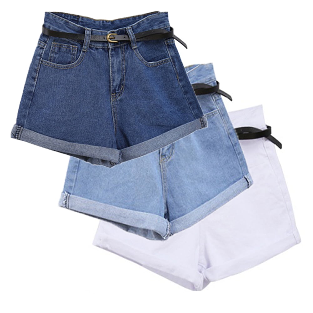 Maxcozy Womens Girls Casual High Waisted Denim Shorts Jeans Pants