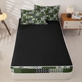 thumbnail image 4 of Erosebridal Cabin Wildlife Pattern Zipper Full Size Comforter Sets with Fitted Sheet and 2 Pillowcases,Plaid Timber Print Zipper Bedding Set,Black Green,Black Reversible, 4 of 6