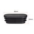 thumbnail image 4 of Uxcell 48 x 24mm Plastic Oval Desk Foot Tube Insert for Floor Protector Black 15 Pack, 4 of 7