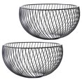 thumbnail image 1 of Fruit Wire Basket Black Iron Wire Fruit Basket for Storage 2Pcs Hollow Container, 1 of 4