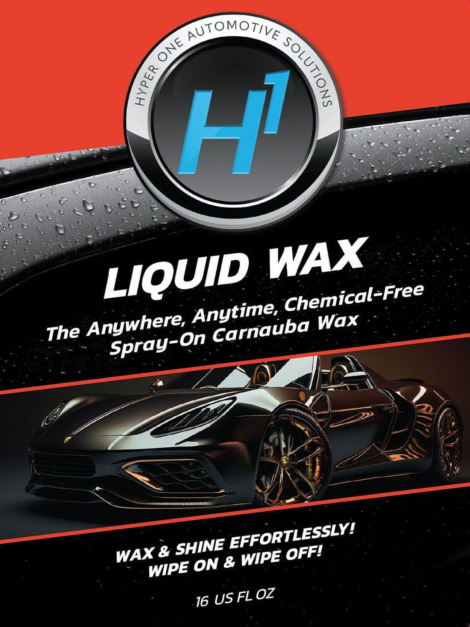 Hyper One Automotive Solutions Liquid Car Wax, 16 fl oz, Carnauba Wax  Interior & Exterior Detailing