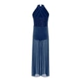 thumbnail image 4 of Yartina Girls Lyrical Dance Jumpsuit Sequin Sleeveless Wide Leg Bodysuit One Piece Figure Skating Outfit Navy Blue 14, 4 of 7