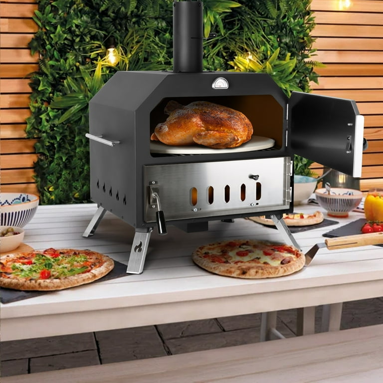 Polar Aurora 15'' Outdoor Wood Fired Pizza Oven with Pizza Stone