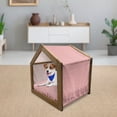 thumbnail image 3 of Checkered Pet House, Horizontally Striped Design Gingham Inspired Old Fashioned Traditional Print, Outdoor & Indoor Portable Dog Kennel with Pillow and Cover, 5 Sizes, Coral White, by Ambesonne, 3 of 5