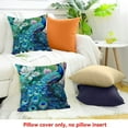 thumbnail image 4 of ZFLMY Teal Peacock Throw Pillow Cover, Vintage Watercolor Blue Peacock Gifts Decoration Pillowcases Home Sofa Couch Bed Decor Square Cushion Cover  Pillow Cases 24x24in, 4 of 5