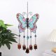 thumbnail image 4 of Campanas de Viento Pintadas de Vidrio y Hierro con Mariposa Grande, Campana de Tubo de Metal, Adornos Artesanales, Azul, 4 of 5