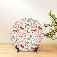 thumbnail image 6 of Cauagu Colorful Bow Knots Print Bone China Decorative Plate, Wall Mount Plate Holiday Decor Decorative Ceramic Plates with Stand Elegant Household Plates Decorative-6in, 6 of 6