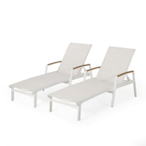 Christopher Knight Home Aluminum Adjustable Outdoor Chaise Lounges - Set of 2, White