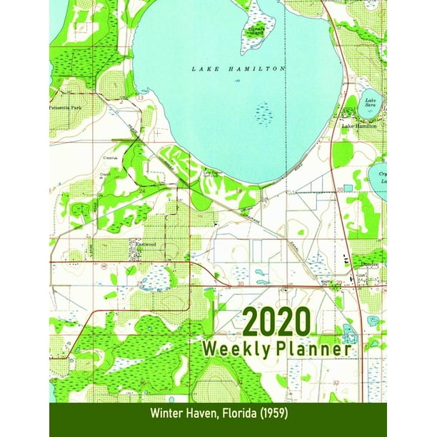 2020 Weekly Planner Winter Haven, Florida (1959) Vintage Topo Map