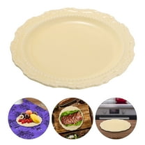 Tineasur Yellow Ceramic Dinner Plates Set with Elegant Embossed Design, and Stylish for Home Dining