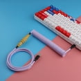 thumbnail image 2 of GX16 USB-C to USB-A Aviation Coiled Data Cable Nylon Braided Mechanical Keyboards Cable, 2 of 4