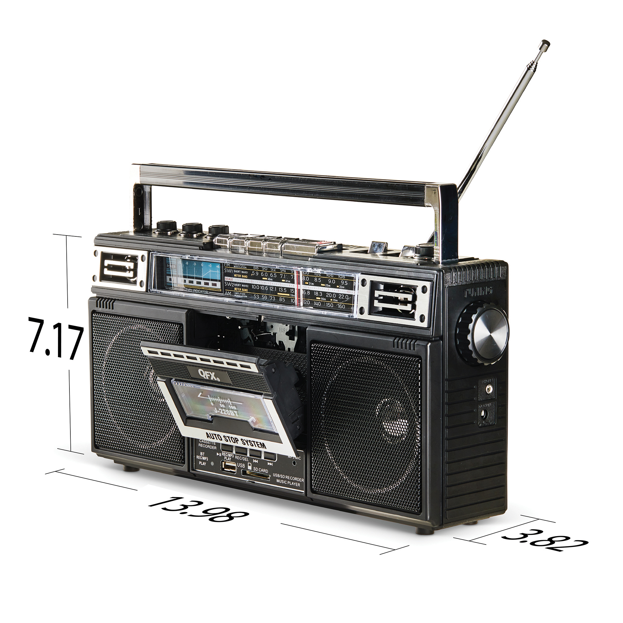 QFX J-220BT Cassette Boombox with Bluetooth and Radio photo 7