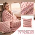 thumbnail image 6 of 2‑in‑1 Foldable Travel Throw Pillow Blanket, Soft Flannel Plush Convertible Cushion Blanket 90×140cm for Outdoor Camping, Car Rides and Indoor Daily‑use, 6 of 6