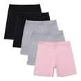 thumbnail image 2 of Girls Under Dress Shorts for Dance, Bike, School Uniforms, Active Playground Cartwheels, 5-Pack, 2 of 7