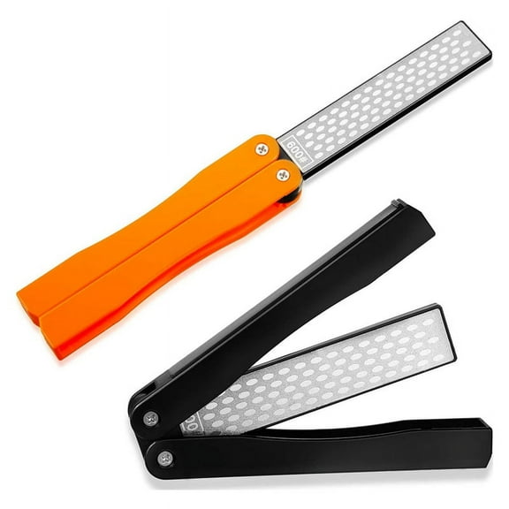 2 Pack Garden Tool Sharpener, Folding Pocket Diamond Knife Sharpener