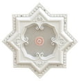 thumbnail image 2 of White and Silver Eight Pointed Star Chandelier Ceiling Medallion 24in, 2 of 5