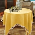 thumbnail image 6 of Waterproof Tablecloth, Oil Resistant Rectangular Design, Cotton Linen Fabric with Tassels, Home Dining and Coffee Table Decor, 6 of 9