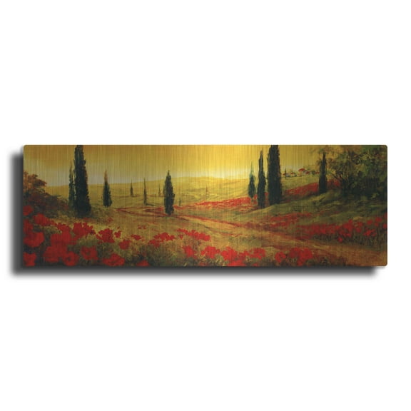 Luxe Metal Art 'Toscano Panel I' by Art Fronckowiak, Metal Wall Art, 36"x12"