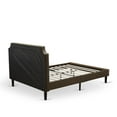 thumbnail image 5 of GB25Q-2BF07 3-Pc Granbury Queen Bed Set with Button Tufted Queen Size Frame and 2 Distressed Jacobean Nightstands - Dark Brown Faux Leather with Black Texture and Black Legs, 5 of 8