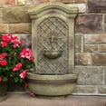 thumbnail image 4 of Sunnydaze Rosette Leaf Polystone Outdoor Solar Wall Fountain, Florentine Finish, 4 of 8