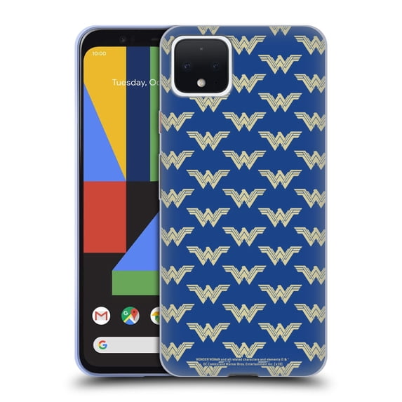 Head Case Designs Officially Licensed Wonder Woman Movie Logos Pattern Soft Gel Case Compatible with Google Pixel 4