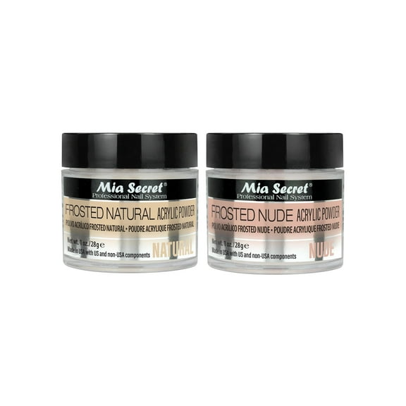 Mia Secret - Frosted Natural Acrylic Powder & Frosted Nude Acrylic Powder (1 oz each.) - Combo