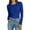 Blue, variant on Women's Basic Tops Winter Crew Neck Solid Color Long Sleeve Wave Elegant Going Out Tops Pullover Stretchy Casual Trendy Plain Slimming Tops