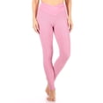 thumbnail image 3 of Overlap Waist Honeycomb Textured Butt Scrunch Sports Leggings - Rose, 3 of 4
