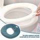 thumbnail image 2 of 2 uds. Tapa de asiento de inodoro más gruesa estirable tapa con asa baño lavable reutilizable verde oscuro, 2 of 7