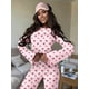 thumbnail image 5 of Conjunto de Pijamas Bonitos para Mujer, 2 Piezas, Larga, Y2K, Otoño e Invierno Cereza Rosa L, 5 of 7
