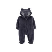 Carter's Boy's Bear Sherpa Bunting Suit Blue Size 3MOS