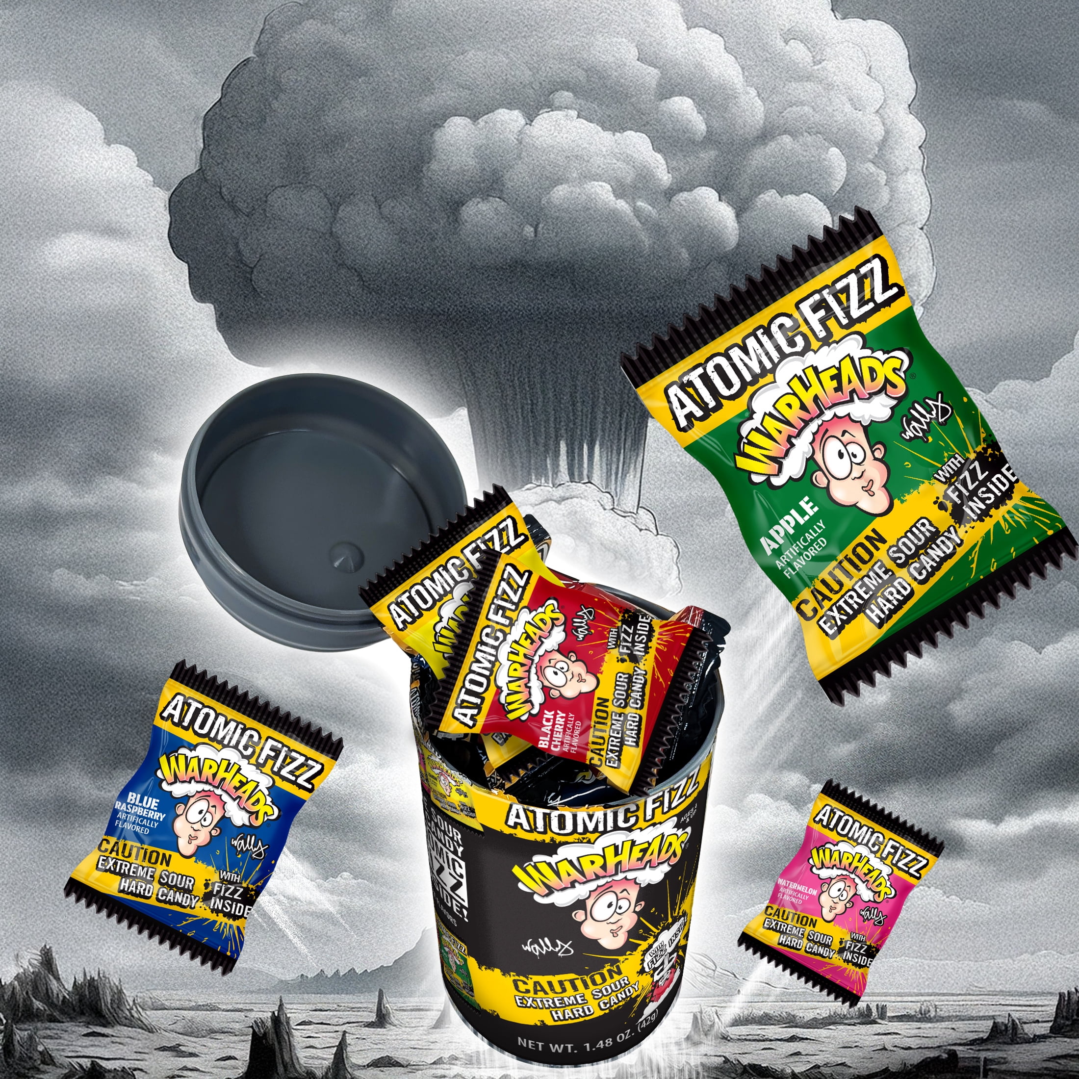 【くろ】①NITROPOWER WARHEAD Warheads, Sour Hard Candy, 1.48oz Canister, Atomic Fizz - Walmart.com
