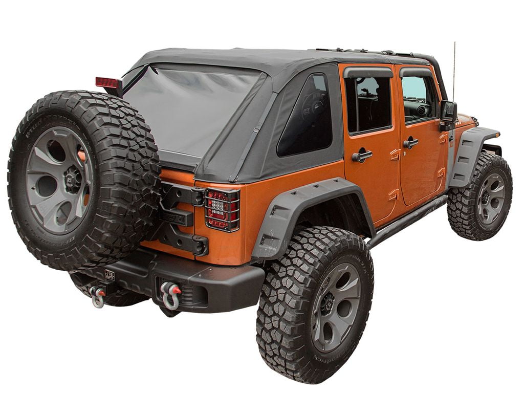 Rugged Ridge by RealTruck Soft Top for Wrangler JKU 4-Door | Bowless, Black Diamond | 13750.38 | Compatible with 2007-2018 Jeep Wrangler JK 4-Door