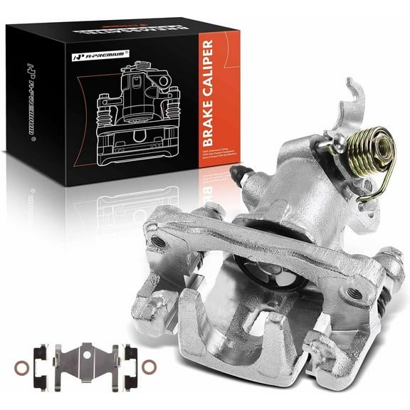 A-Premium Disc Brake Caliper Assembly with Bracket Replacement for Hyundai Elantra Tiburon Kia Spectra Spectra5 Rear Left Driver Side